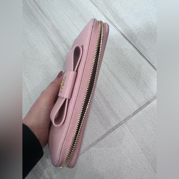 PRADA Authentic Saffiano Leather Long Wallet, Orchidea Pink - Picture 11 of 13